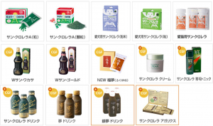 圖9. 日本太陽小球藻系列產(chǎn)品，部分標(biāo)注含有CGF